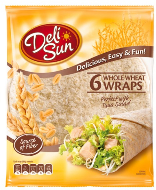 델리브레드 델리썬 6윗랩 위드 브랜 통밀또띠아, 1개, 360g