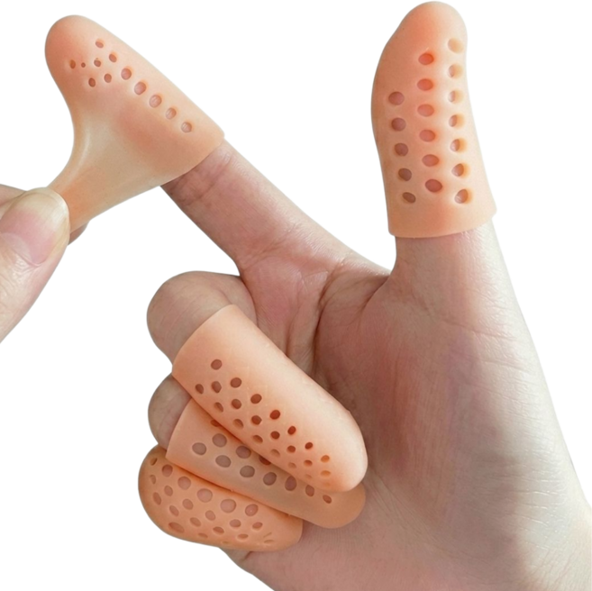 데일온 땀안차는 실리콘 손가락 골무 통풍 보호, 스킨, 10개