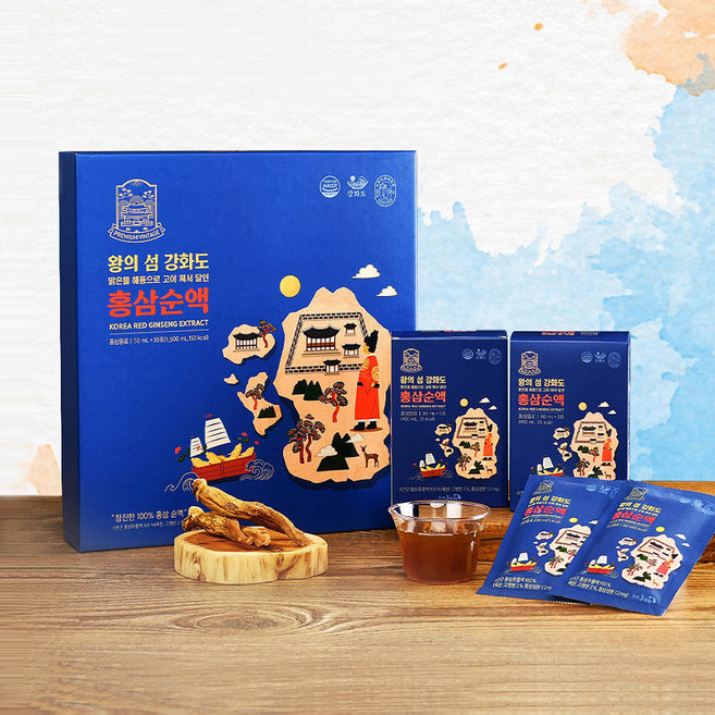 고려홍삼원 왕의섬 강화도 홍삼순액 면역력 기억력 항산화 피로개선 50ml 30포 1개