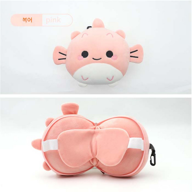 귀여운 케릭터 안대 목베게 세트 부드러운 감촉 숙면유도