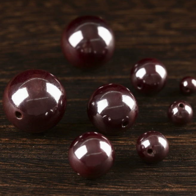 디에스 원광주사 삼재 소원성취 재물운 원석 불교 염주 팔찌만들기, 구슬 10mm, 10개, 검붉은색