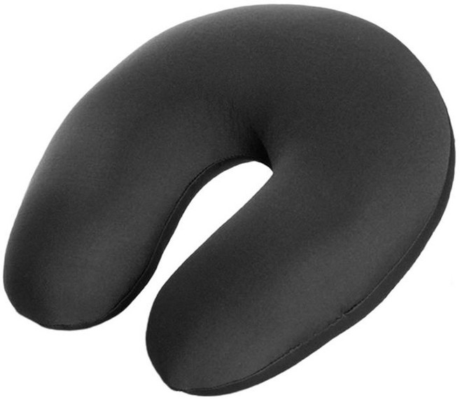 Microbeads 부드러운 여행 베개 목 베개 이동식 커버가있는 자동차 좌석 의자 비행기 용 잠자는 머리 나머지, 검은 색, 폴리에스터