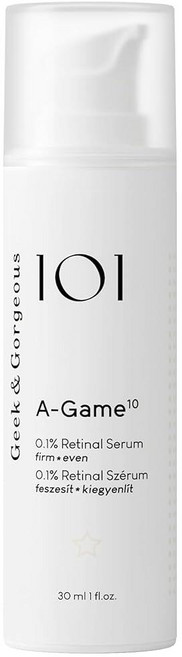 Geek & Gorgeous - A-Game 10-0.1% 레티날 세럼 실키하고 가벼우며 고강도 안티에이징 포뮬러 모든 피부 타입 특히 복합성 및 지성 28.3g(1온스), 30ml, 1
