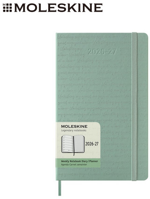 MOLESKINE 2026-2027 18個月週記硬皮手帳 L型, 鼠尾草綠色, 1個