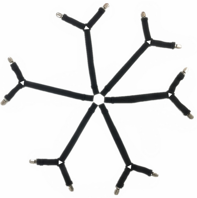 6방향 2중집게 방수커버 밀림방지 침대 커버 고정집게, 블랙