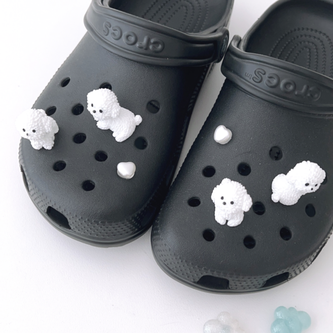 비숑 푸들 말티푸 강아지 신발파츠 진주 네잎클로버