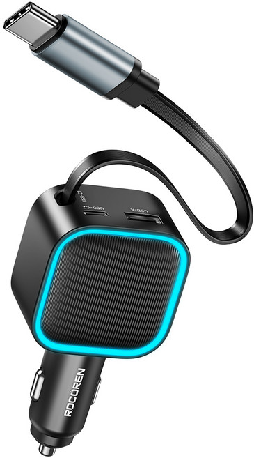 로코렌 3구 릴타입 차량용 고속충전기, 블랙, 1세