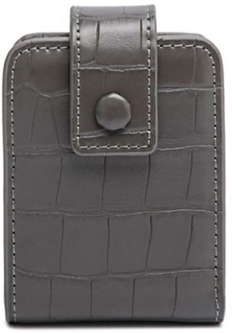 Coosilo 악어 패턴 거울 포함 립스틱 화장품 가방 여성 여행 메이크업 Pu 미니 세면 용품 정리 파우치 보관, Dark Gray