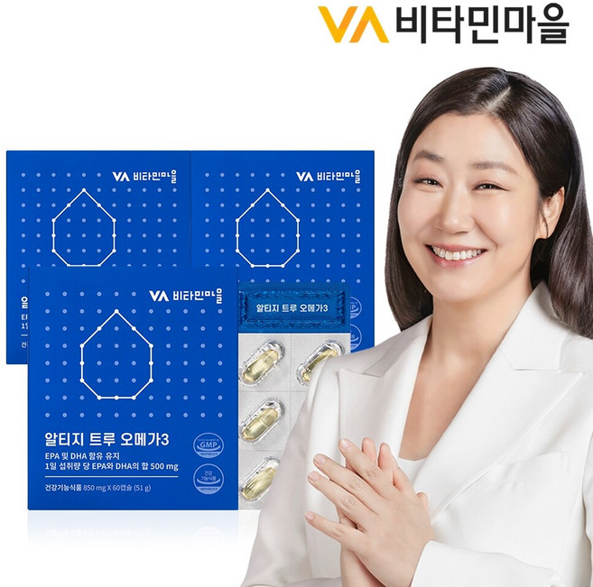 라이프메가 비타민마을 알티지 트루 오메가3 51g, 60정, 3개