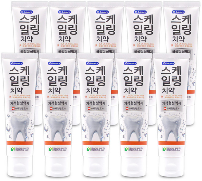 이밸런스 스케일링 천연치약 미백 구취제거 입냄새 치약 프랑스유기농원료 인증 약국판매제품, 120g, 10개