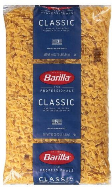 미국 바릴라 Barilla Farfalle (Bowtie) Pasta 파르팔레 (나비타이) 파스타 업소용 대용량, 1개, 4.54kg