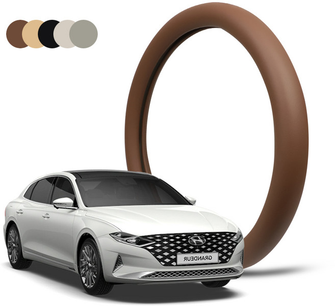 딜온 프리미엄 순정형 깔끔 싱글라인 핸들커버 더뉴그랜저 국내생산, 하바나브라운