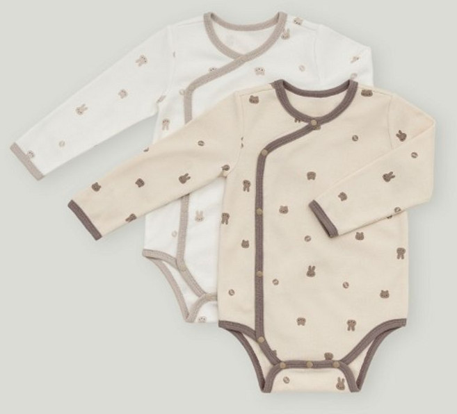 아이숲 토끼곰 양면 배냇슈트 2color