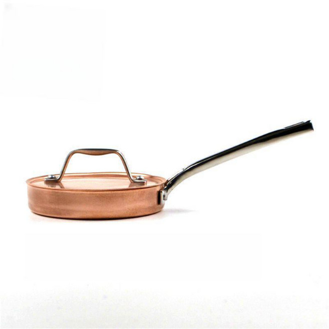 구리 프라이팬 순동 후라이팬 가정용 황동 냄비 빠른 요리 계란말이팬 조리, 15cm 가스, 1개, 1cm