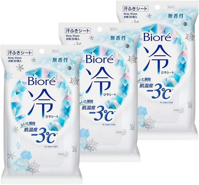비오레 콜드 시트 무향 3종 세트, 20개