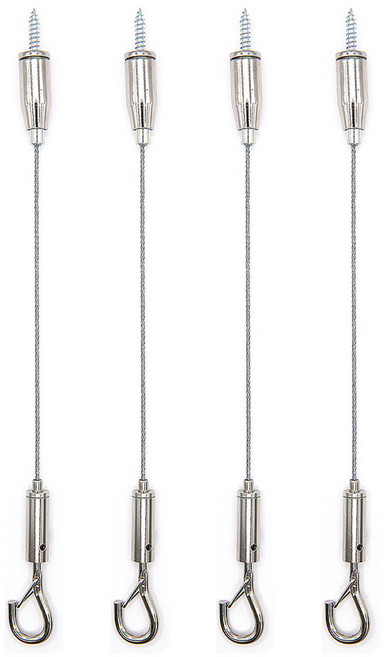 무타공 천장 슬림 와이어 액자 걸이, 4개, 실버