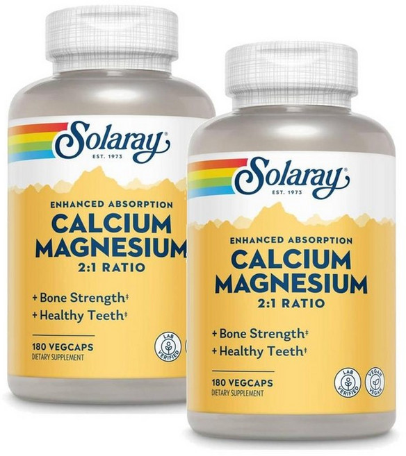 솔라레이 칼슘 마그네슘 2:1 캡슐 Solaray Calcium Magnesium, 2개, 180정