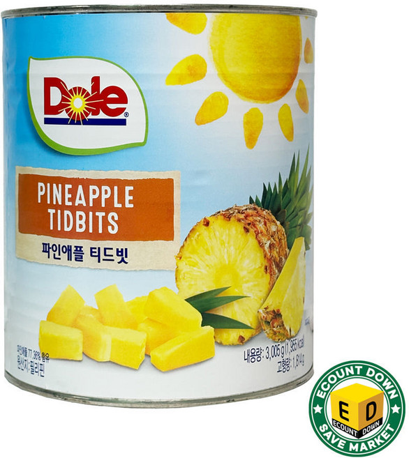 Dole 돌 파인애플 티드빗, 1개, 3kg
