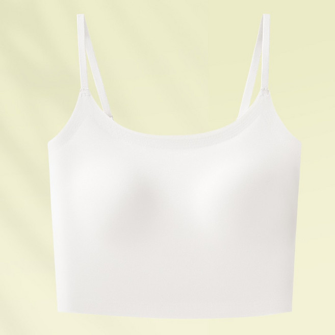 아르앤유 여성 브라탑 캡내장 심리스 노와이어 냉감 슬림핏 이너 끈나시