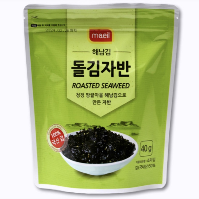 매일푸드 해남김 돌김자반, 1개, 40g