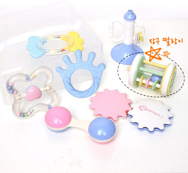 베이비붐 장구 딸랑이 7종 세트, 혼합색상, 1세트