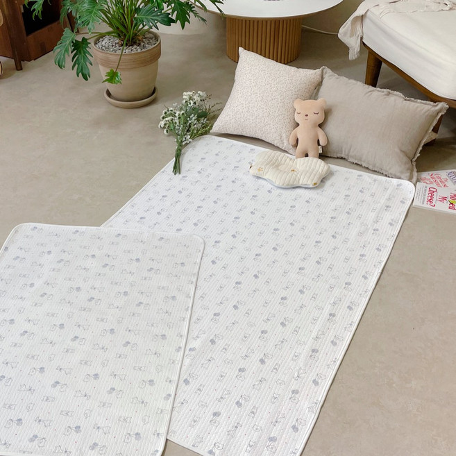 그로우제이 신생아 방수요 아기 어린이 방수패드 방수매트, 스카이기린