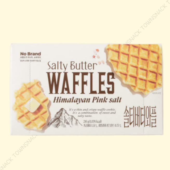 스낵큐 노브랜드 솔티버터와플 개별포장, 3개, 216g