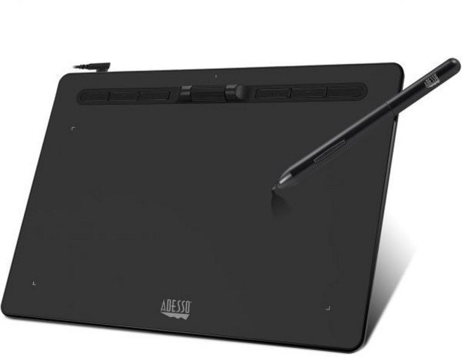 서명 패드 일체형 계약 은행 아데소 대형 그래픽 드로잉 태블릿 10 x 6 인치 8192 단계 배터리 없음 펜 6개 맞춤형 키와 스크롤 휠 PC/Mac/안드로이드 OS 호환 그, 10″ x 6″ with 6 Customizable K