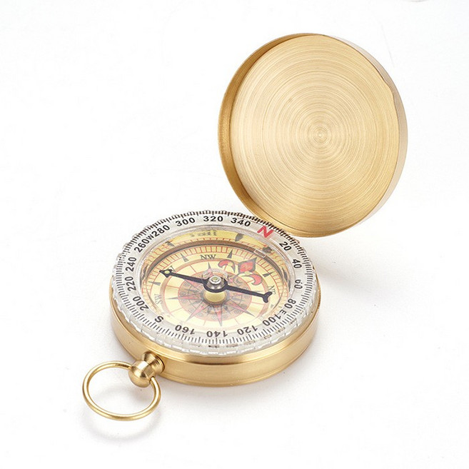 [월드온] 전문가용 야광 나침반 클래식 초정밀 등산나침반 야광나침반 지도 길찾기 야영 여행 휴대용, 1개