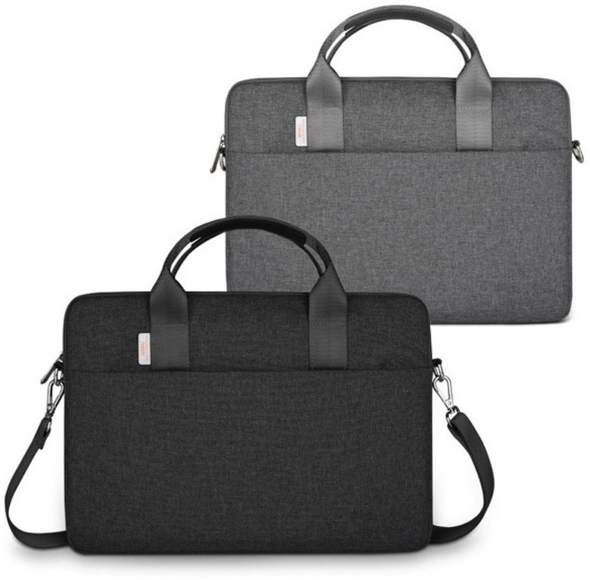 WIWU 갤럭시탭 심플 스트랩 미니멀리스트 가벼운 노트북 스키니 핸드백, 13&14인치, 심플 블랙, 1개