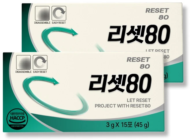 리셋80 3g x 15포 /ro, 2개, 15회분 - 쿠팡