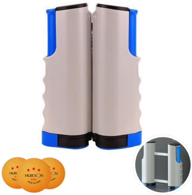 에스토스포츠 휴대용 원터치 탁구네트, 파랑&회색, 1개