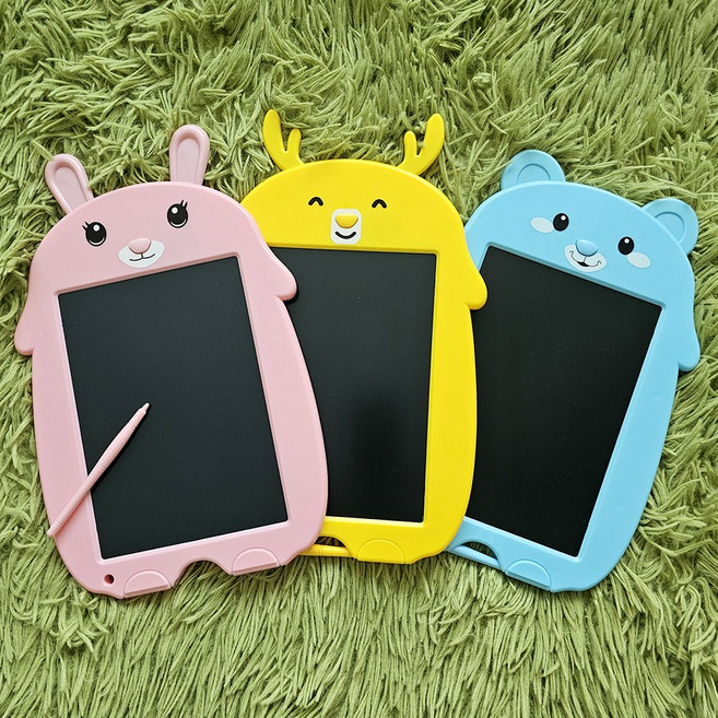 동물 스마트 그림패드 LCD 드로잉보드 9인치 애니멀 그림판 메모 부기보드 전자칠판, 분홍, 1개