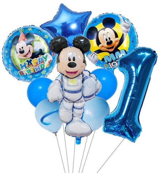 미키 미니 마우스 호일 풍선 생일 파티 크리스마스 장식 공기 샤워, 1. 1 set