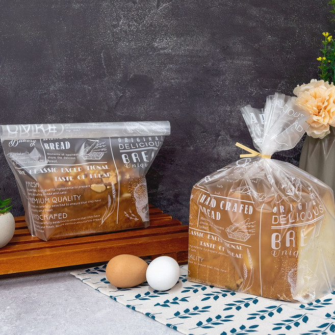 반투명 PP 베이커리 밤 우유 식빵 모카빵 포장 식빵 비닐 레터링 소, 1세트, 200개입