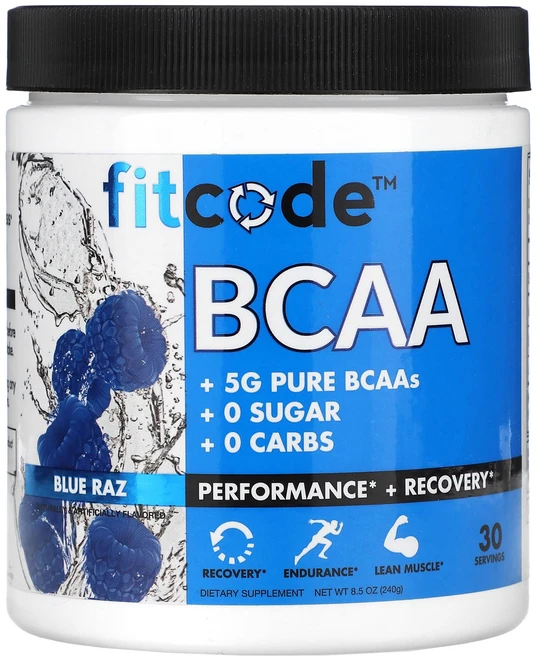 fitcode BCAA 블루 라즈 맛 240g(8.5oz), fitcode BCAA 블루 라즈 맛 240g85oz, 240g, 1개 - 쿠팡