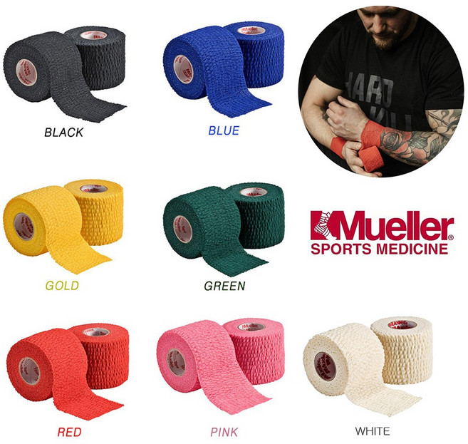 뮬러 티어라이트 스포츠 테이프 5cm .8m 2.0IN 엘라스틱 볼링 중약지 리프팅 압박붕대, 2개