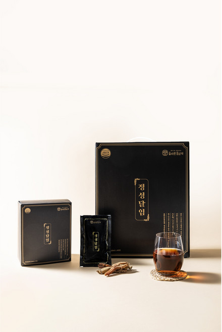 [올바른홍삼액 정성달임] 땅의 기운 건강을 담다. 오직 6년근 풍기인삼으로 만든 홍삼으로 추출한 고농축홍삼액 '정성달임', 1박스, 60포