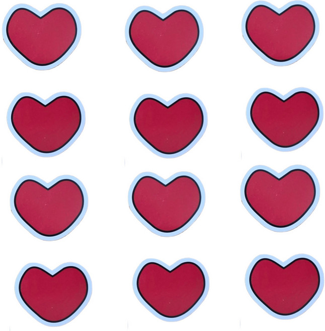 란플라워 케이크토퍼 기념일 생일토퍼 사랑해토퍼 메세지픽, 1개, 미니 하트 픽 12P