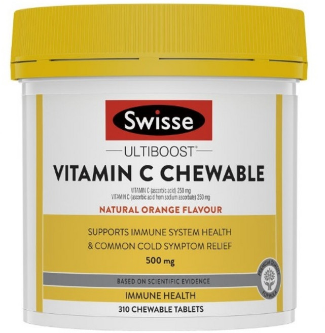 Swisse Vitamin C 500mg 310 Orange Chewable Tablets, 1개, 310정