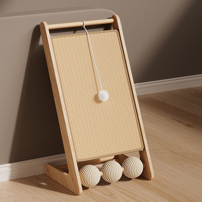 아미토 대형 삼각형 고양이 스크래쳐 고양이 장난감, 우드, 1개