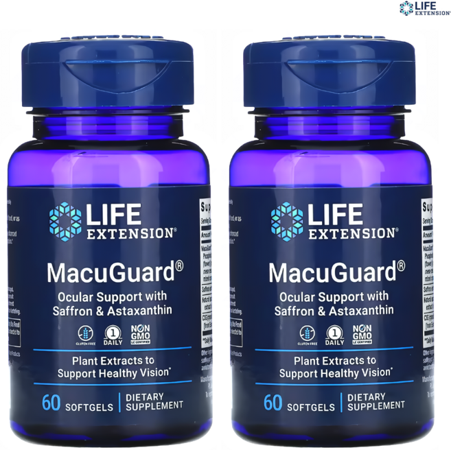 1+1 라이프익스텐션 마쿠가드 60정 x 2병 오큘러 서포트 샤프란 루테인지아잔틴, 2개