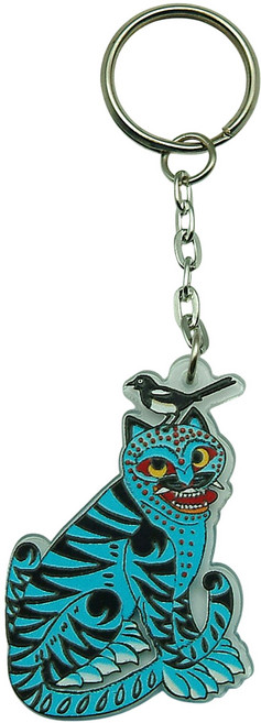 에듀우드 케이팝데몬헌터 스타일 한국전통 호작도 아크릴 키링 열쇠고리 한국굿즈, 1개, 블루