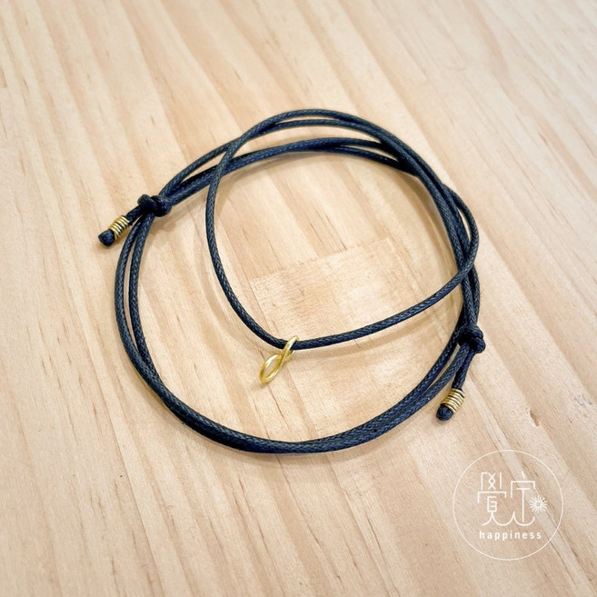 覺定幸福 伸縮款手工製作純銅蠟繩編織項鍊繩, 黑色, 1個