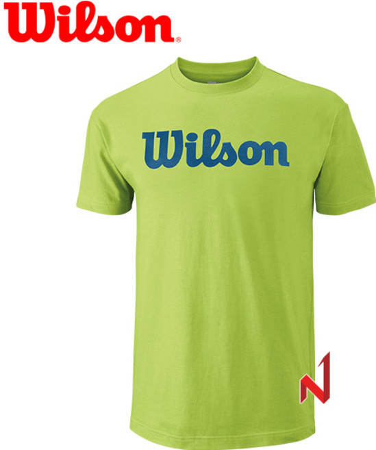윌슨 반팔티 스크립트 코튼 티 WRA747802 그린글로우 남성, 1개