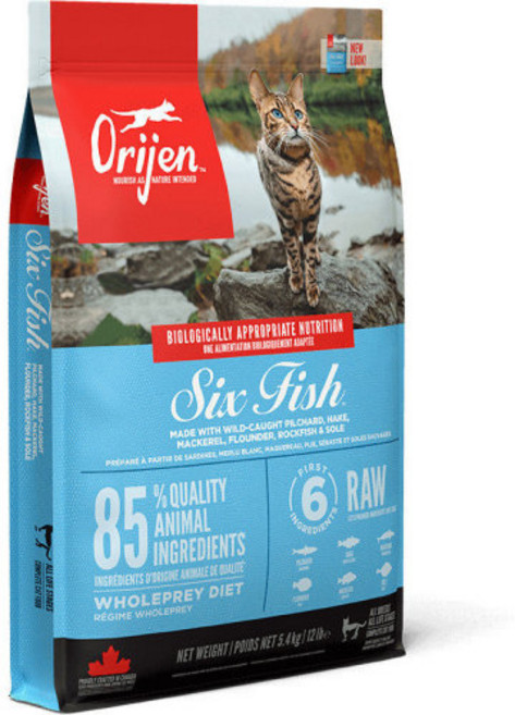 Orijen 六魚 無穀貓乾糧 5.4公斤, 5.4kg, 1個, 六種魚