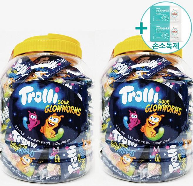 코스트코 트롤리 사우어 구미 1KG (10G X 100) X 2 + 더메이런손소독제