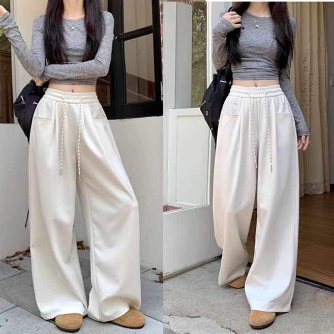 앤드가든 봄가을 여성 데일리 핀턱 와이드 빅사이즈 고퀄리티 트레이닝 팬츠