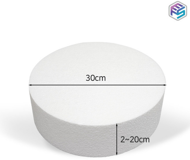 원형 압축 스티로폼 지름 30cm 두께 2~20cm공예 만들기 재단 인테리어 케이크모형 오브제 DIY, 14cm, 1개