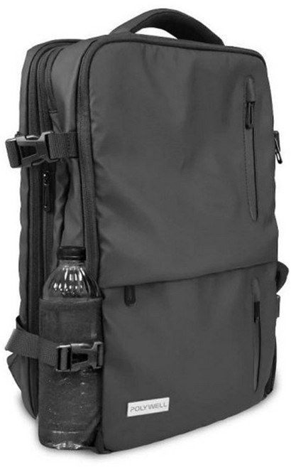 POLYWELL 休閒雙肩電腦後背包 防潑水材質 15-17吋筆電適用 大容量商務旅行包